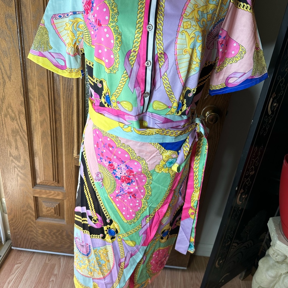 Versace pattern silky dress!!!